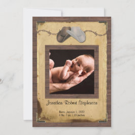 Country Cowboy Petten Foto Baby Aankondiging