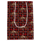 Country Cowboy Plaid Pattern Medium Cadeauzakje (Achterkant)