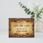 Country Cowboy Western Wedding save the date Aankondigingskaart (Staand voorkant)