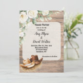 Country Cowboy Westerne bruiloft uitnodiging (Staand voorkant)