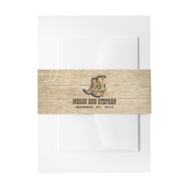 Country Cowboylaarzen Rustieke Bruiloft Uitnodigingen Wikkel