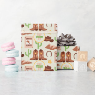 Country Cowboylaarzen Stick Horse Desert Western Cadeaupapier