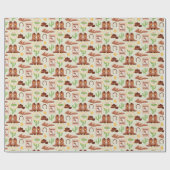 Country Cowboylaarzen Stick Horse Desert Western Cadeaupapier (Vlak)