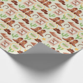 Country Cowboylaarzen Stick Horse Desert Western Cadeaupapier (Hoek)