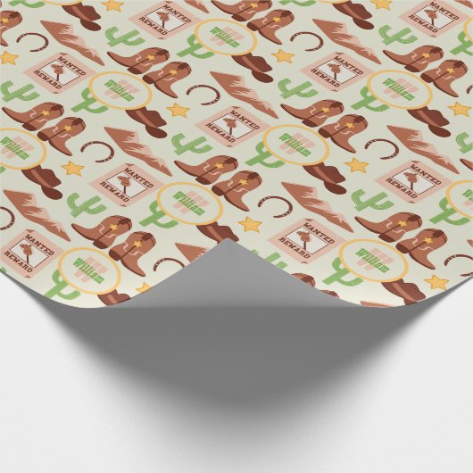 Country Cowboylaarzen Stick Horse Desert Western Cadeaupapier (Hoek)