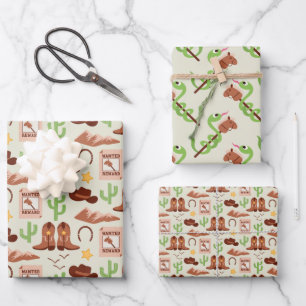 Country Cowboylaarzen Stick Horse Desert Western Inpakpapier Vel