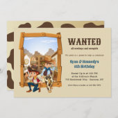 Country Cowboys verjaardagsfeestje uitnodiging (Voorkant / Achterkant)