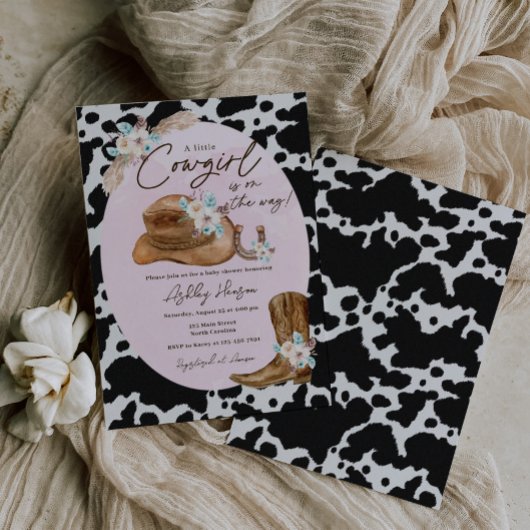 Country Cowgirl Baby shower Uitnodiging