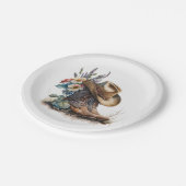 Country Cowgirl Boots Flower Hat Texas Papieren Bordje (Gekanteld)