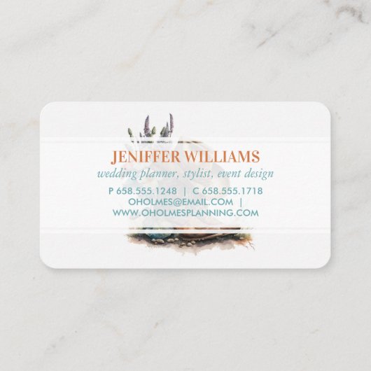 Country Cowgirl Boots Flower Hat Texas Visitekaartje (Achterkant)