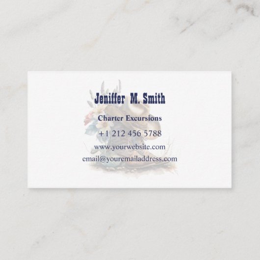 Country Cowgirl Boots Flower Hat Texas Visitekaartje (Achterkant)