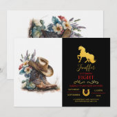 Country Cowgirl Boots Flower Pet Kaart (Voorkant / Achterkant)