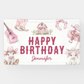 Country Cowgirl Gelukkige Verjaardag Spandoek (Horizontaal)