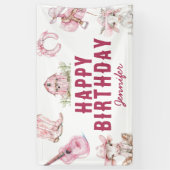 Country Cowgirl Gelukkige Verjaardag Spandoek (Verticaal)
