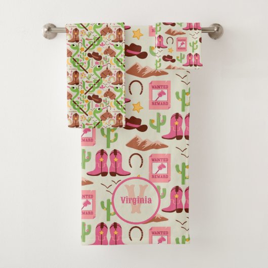 Country Cowgirl laarzen Schattig Stick Horse Weste Bad Handdoek (Insitu)