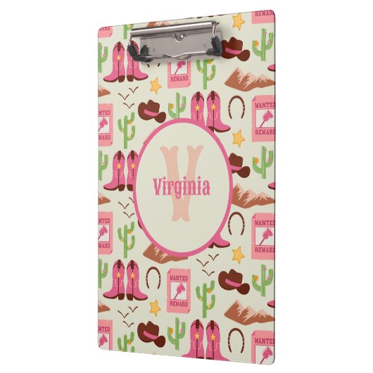 Country Cowgirl laarzen Schattig Stick Horse Weste Klembord (Links)