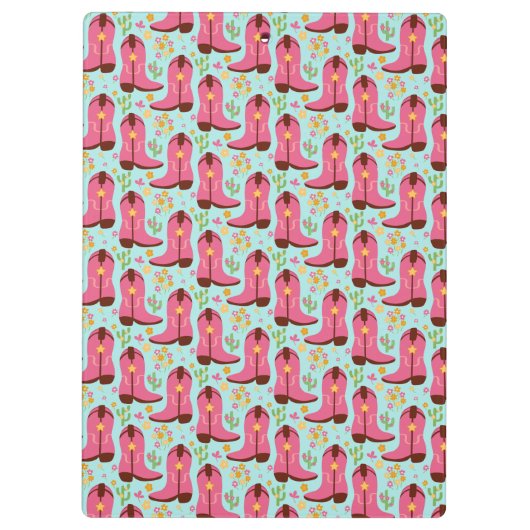 Country Cowgirl laarzen Schattig Stick Horse Weste Klembord (Achterkant)