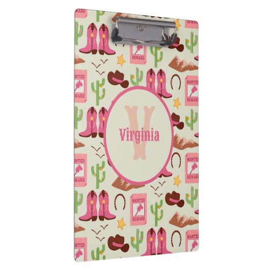 Country Cowgirl laarzen Schattig Stick Horse Weste Klembord (Rechts)