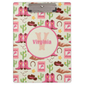 Country Cowgirl laarzen Schattig Stick Horse Weste Klembord (Voorkant)