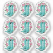 Country Cowgirl Laarzen & Shabby Roses Planner Bla Sticker (Voorkant)