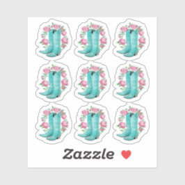 Country Cowgirl Laarzen & Shabby Rozen Planner She Sticker