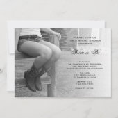 Country Cowgirl op hek bruids douche uitnodiging (Voorkant)