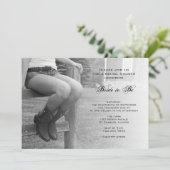 Country Cowgirl op hek bruids douche uitnodiging (Staand voorkant)