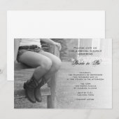 Country Cowgirl op hek bruids douche uitnodiging (Voorkant / Achterkant)