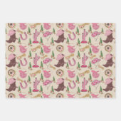 Country Cowgirl Westers Patroon Inpakpapier Vel (Voorkant 3)