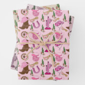 Country Cowgirl Westers Patroon Inpakpapier Vel (In situ)