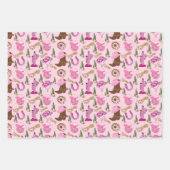 Country Cowgirl Westers Patroon Inpakpapier Vel (Voorkant)