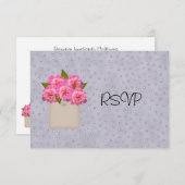 Country Crock Of Peonies Ontvangst RSVP Kaart (Voorkant / Achterkant)