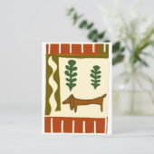 Country Dachshund Seizoen Groeten Feestdagenkaart (Staand voorkant)