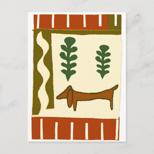 Country Dachshund Seizoen Groeten Feestdagenkaart (Voorkant)