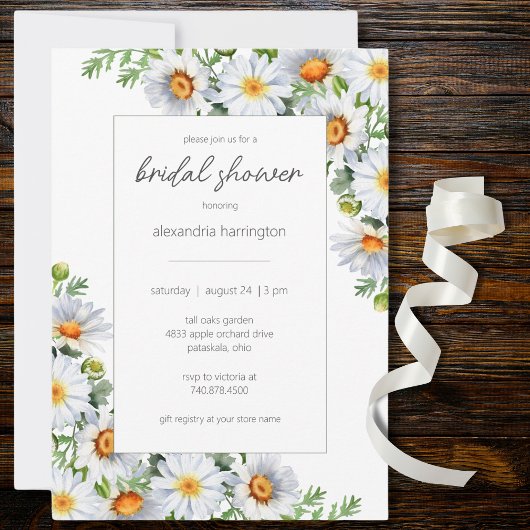 Country Daisies Bruiloftsborrel Kaart