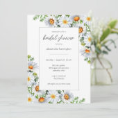 Country Daisies Bruiloftsborrel Kaart (Staand voorkant)