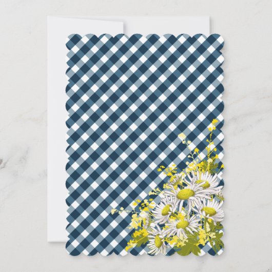 Country Daisies Gingham Check Boy Baby shower Kaart (Achterkant)