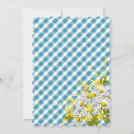 Country Daisies Gingham Check Boy Baby shower Kaart (Achterkant)