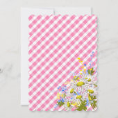 Country Daisies Gingham Check Girl Baby shower Kaart (Achterkant)