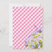 Country Daisies Gingham Check Girl Baby shower Kaart (Achterkant)