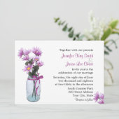 Country Daisies Mason Jar - Wedding Invitation Kaart (Staand voorkant)