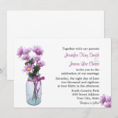 Country Daisies Mason Jar - Wedding Invitation Kaart (Voorkant / Achterkant)