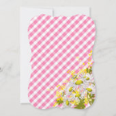 Country Daisies Pink Gingham Check Baby shower Kaart (Achterkant)