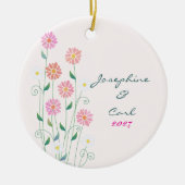Country Daisies Schattigee bruiloft Keepsake Keramisch Ornament (Voorkant)