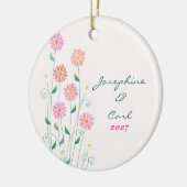 Country Daisies Schattigee bruiloft Keepsake Keramisch Ornament (Links)