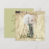Country Daisy Mason Jar 50e trouwdag Kaart (Voorkant / Achterkant)