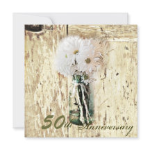 Country Daisy Mason Jar 50e trouwdag