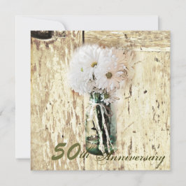 Country Daisy Mason Jar 50e trouwdag Kaart