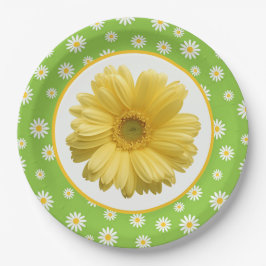 Country Daisy Pattern Green Papieren Bordje