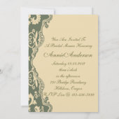 Country Damask  Bruidsdouche Uitnodiging (Achterkant)